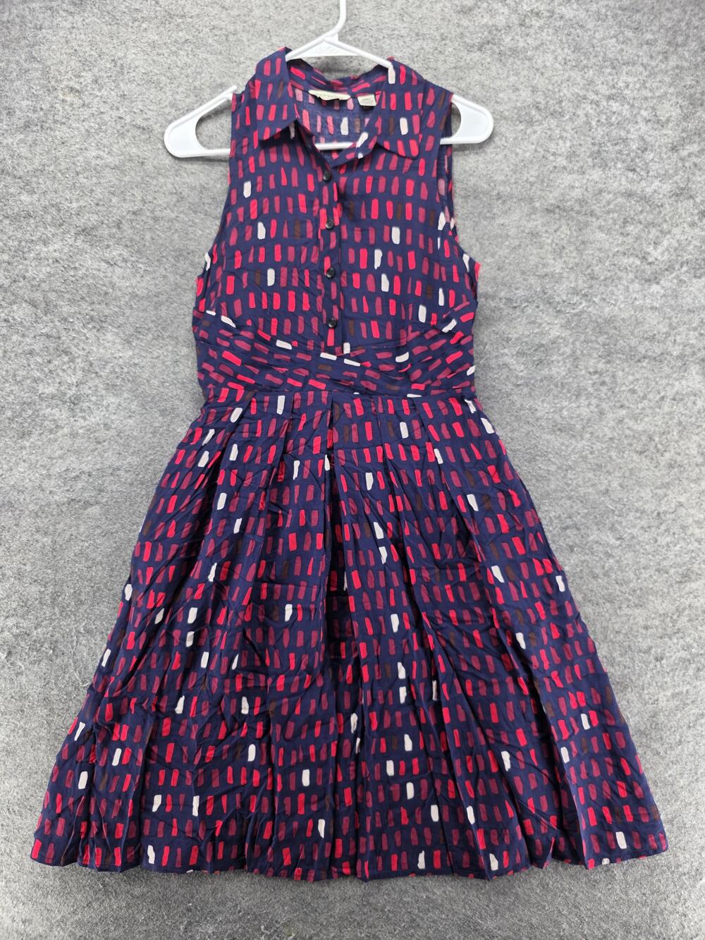 Tylho Dress Womens S Blue Fit & Flare Shirt Dress Geometric Print Knee Length
